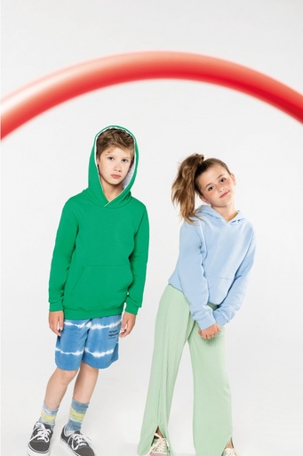 K453 - Kinder hooded sweater met gecontrasteerde capuchon